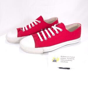 Demonia Deviant 01 Canvas Lace Up Sneakers Womens Size 9 Mens Size 7 Red